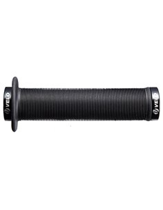 Par puños bici VELO 145mm sintéticos con tope grande color negro, sujeción lock-on doble tornillo