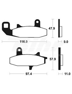 Tecnium MOR226 Sintered Brake Pads Position: Front