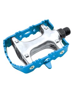 Par pedales BTT ALU. Eje CR-MO. Azul