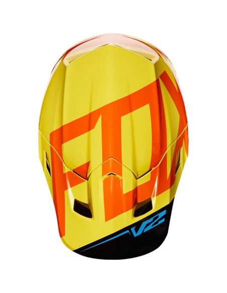 Casco Motocross Fox V2 2018 Preme black/yellow Talla S Outlet