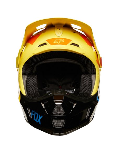 Casco Motocross Fox V2 2018 Preme black/yellow Talla S Outlet