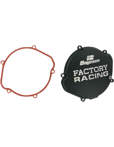 Tapa de embrague Boyesen Factory Racing color negro CC01B