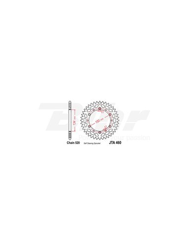 JT 460 aluminum Rear sprocket with 46 teeth