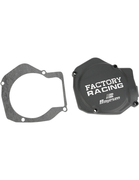 Tapa de encendido de aluminio Boyesen Factory Racing color negro SC01AB