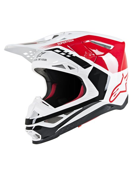 Capacete de motocross Alpinestars Supertech M8 Triplo Vermelho / Azul / Banco 2X