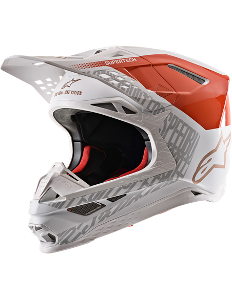 Casco motocross Alpinestars Supertech M8 Triple Blanco| Naranja 2X