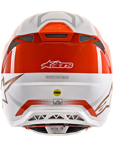 Casco motocross Alpinestars Supertech M8 Triple Blanco| Naranja 2X