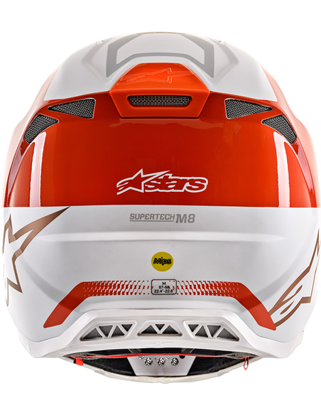 Casco motocross Alpinestars Supertech M8 Triple Blanco| Naranja 2X