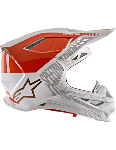 Casco motocross Alpinestars Supertech M8 Triple Blanco| Naranja 2X