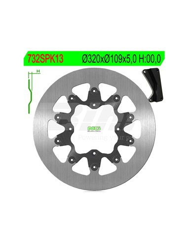 Disco de freio NG 732SPK13 Ø320 x Ø109 x 5