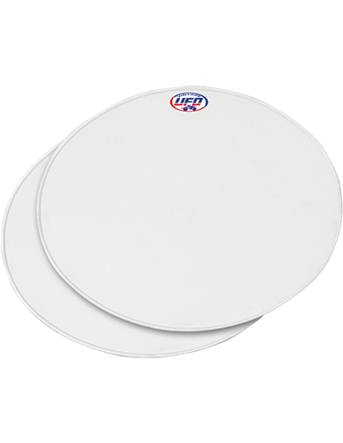Vintage Uni Oval Tapa frontal porta-nombre (Since 70) blanc (2-Pack) UFO-Plast ME08048-W