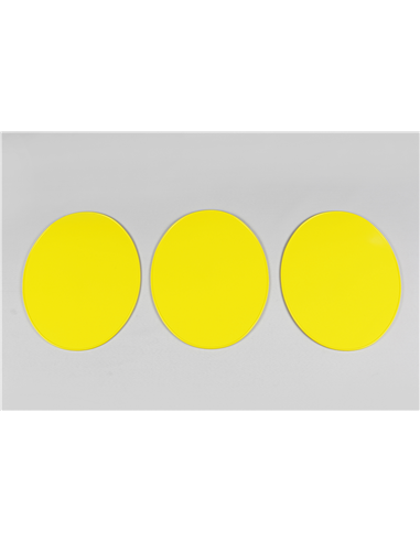 Vintage Universal Oval Number Tapa frontal porta-número amarillo (3-Pack) UFO-Plast ME08049-D