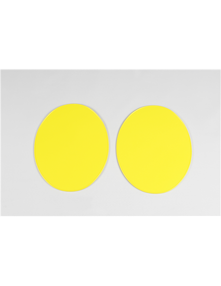 Couvercle avant porte-numéro jaune vintage universel ovale numéro (paquet de 2) UFO-Plast ME08048-D