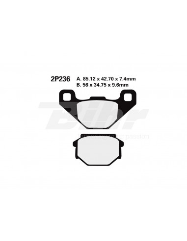Conjunto de pastilhas de freio NISSIN 2P236GS dianteiro. GPZ500 89-92 Posição: traseira