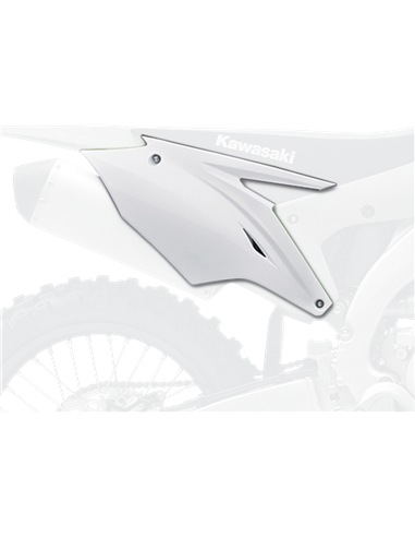 Kawasaki KX250F - Side Panels White for MX - 2017-20 Models Polisport 8608200002