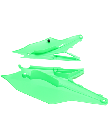 Caches latéraux arrière UFO-Plast Kawasaki vert fluo