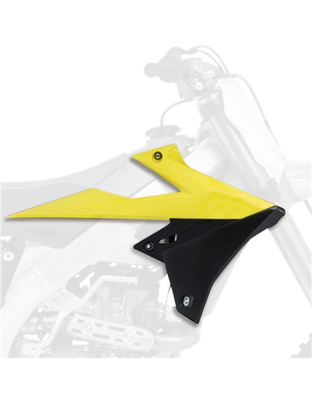 Suzuki RMZ250 - Tapas de Radiador Amarillo/Negro - Modelos 2019-20 Polisport 8421100001