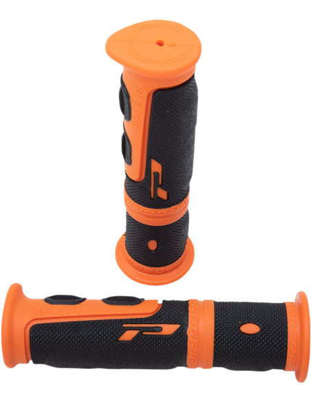 Poignées VTT double densité 964 à extrémité fermée noire / orange PRO GRIP PA096422AR02