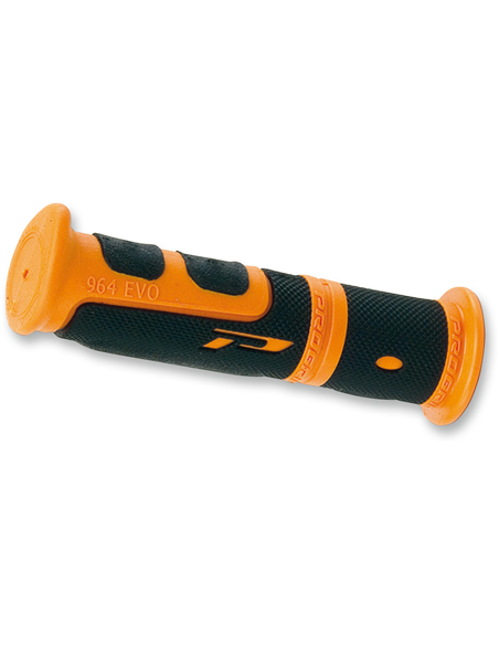 Poignées VTT double densité 964 à extrémité fermée noire / orange PRO GRIP PA096422AR02