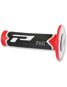 Punhos Offroad de densidade tripla 788 Closed End Cinza / Vermelho / Preto PRO GRIP PA078800TGRO