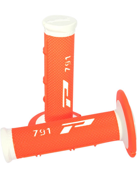 Puños Double Density Offroad 791 Closed End White/Fluo Orange PRO GRIP PA079100BIAF