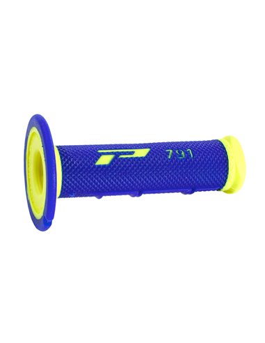 Punhos Offroad de Dupla Densidade 791 Closed End Fluo Amarelo / Azul PRO GRIP PA079100GIBL
