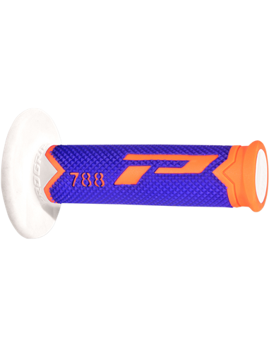 Poignées Offroad Triple Density 788 Closed End Orange Fluo / Bleu / Blanc PRO GRIP PA078800AFBB