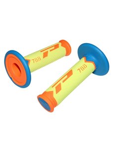 Poignées Offroad Triple Densité 788 Extrémité fermée Orange Fluo / Jaune Fluo / Bleu Clair PRO GRIP PA078800AFYA