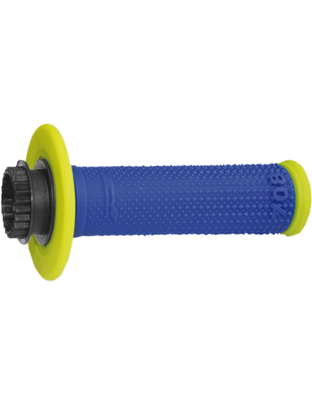 Poignées 708 Offroad Single Density Lock On Fluo Yellow / Blue PRO GRIP PA070800GFBL