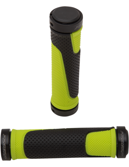 Poignées 997 Atv / Mtb Lock On Double Density Open End Jaune Fluo / Noir PRO GRIP PA099722GF02