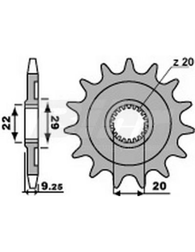Sprocket PBR steel 13 teeth 520- Kawasaki KX250F
