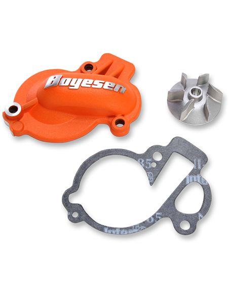 Kit de tapa i hèlix de bomba d'aigua Supercooler Boyesen alumini taronja WPK45AO