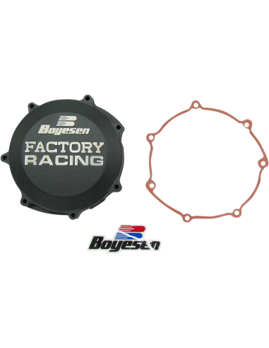 Tapa de embrague Boyesen Factory Racing color negro CC-38B