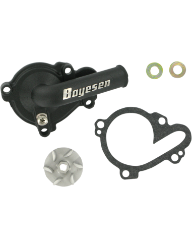 Kit de hélice e tampa da bomba de água Boyesen Aluminum Black Supercooler WPK37B