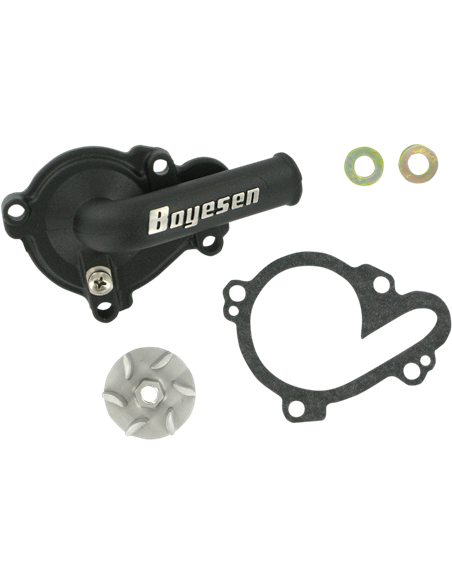 Kit de hélice e tampa da bomba de água Boyesen Aluminum Black Supercooler WPK37B