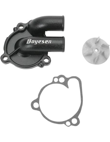 Kit de hélice e tampa da bomba de água Boyesen Aluminum Black Supercooler WPK10B