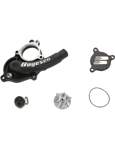 Kit de hélice e tampa da bomba de água Boyesen Aluminum Black Supercooler WPK-27B
