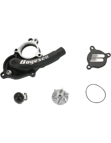 Boyesen Blue Supercooler Kit d'hélice et de capuchon de pompe à eau ALUMINUM BLACK WPK-27B