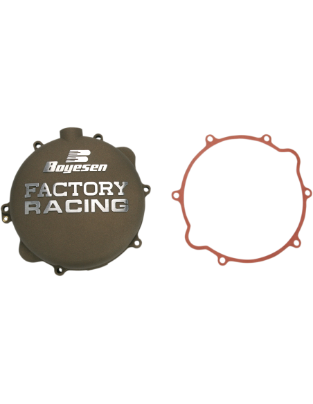 Tapa de embrague Boyesen Factory Racing color plateado-negro CC-42M