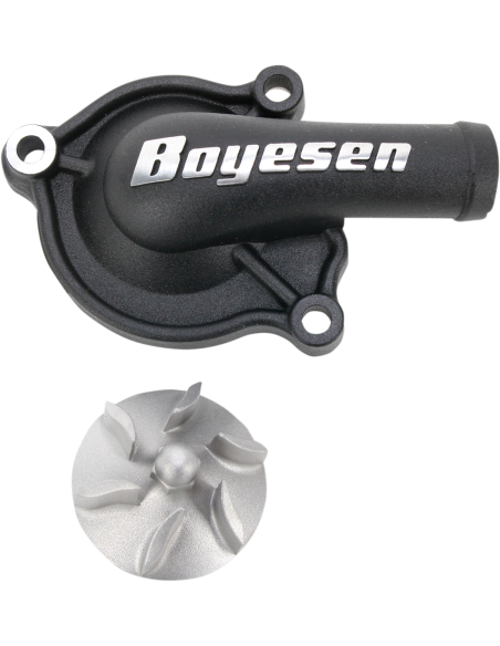Kit de hélice e tampa da bomba de água Boyesen Aluminum Black Supercooler WPK06AB