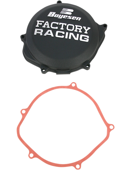 Tapa de embrague Boyesen Factory Racing color negro CC-06AB