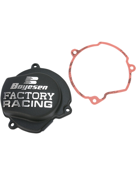 IGNITION COVER FACTORY RACING  ALUMINUM REPLACEMENT POWDER-COATED BLACK BOYESEN SC-40AB