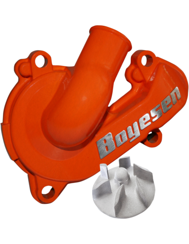 Boyesen Blue Supercooler Kit d'hélice et de capuchon de pompe à eau ALUMINUM ORANGE WPK-44O