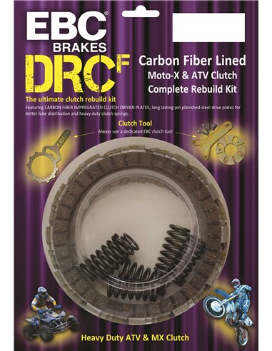 Kit de embrague completo Drcf Series Offroad/Atv Carbon Fiber EBC DRCF276