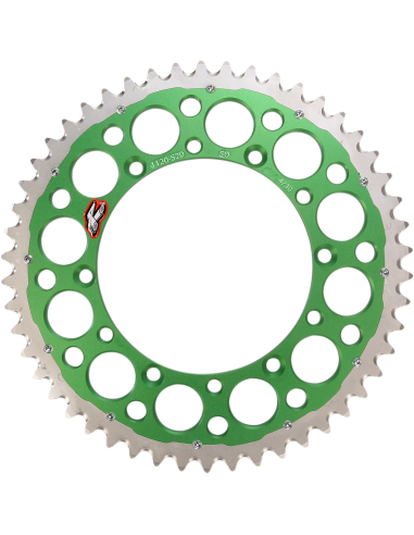 Rear sprocket Renthal R 520 50 teeth Gn Sc Twin 1120-520-50GPGN