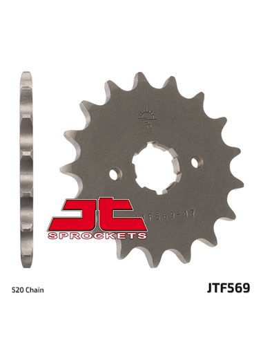 Front drive sprocket JTF569.18 18 teeth 520 PITCH NATURAL SCM420 CHROMOLY STEEL ALLOY