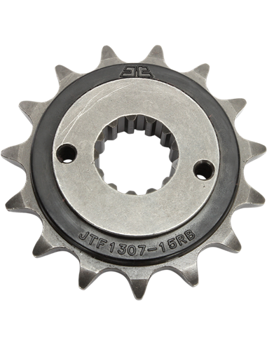 Front drive sprocket JTF1307.15RB RUBBER CUSHIONED 15 teeth 520 PITCH NATURAL SCM420 CHROMOLY STEEL ALLOY
