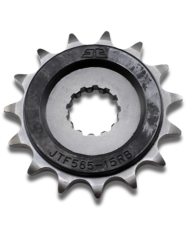 Front drive sprocket JTF565.15RB RUBBER CUSHIONED 15 teeth 520 PITCH NATURAL SCM420 / 20CRMO CHROMOLY STEEL