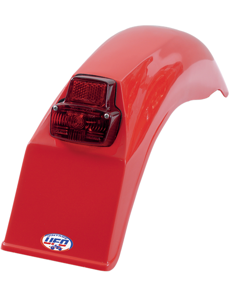 Guarda-lamas traseiro Uni Enduro Vintage W- Luz traseira (79-89) UFO-Plast vermelho ME08026-B