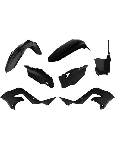Kawasaki KX 125, 250 - Kit de Plástica Restyling Negro - Modelos 2003-08 Polisport 90934